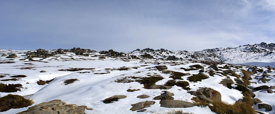 Snow Covered Mountains, cold, ice, landscape, ocean, rocks, scenic HD wallpaper