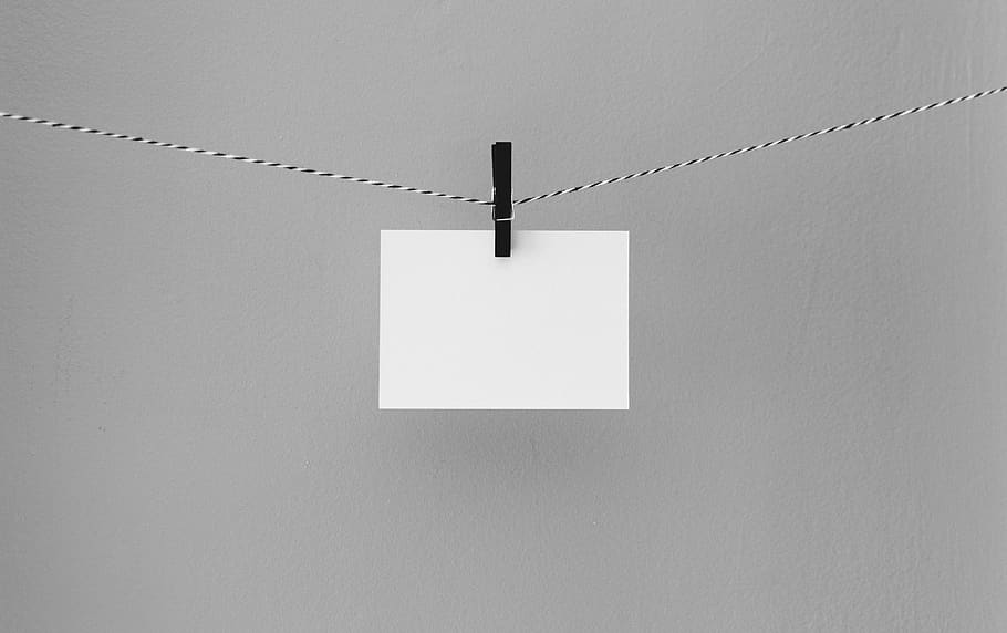 black and white, wall, paper, envelope, clip, copy space, blank HD wallpaper