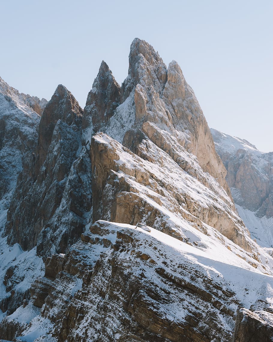 Snowcapped Mountain, cold, landscape, nature, rocky mountain HD wallpaper