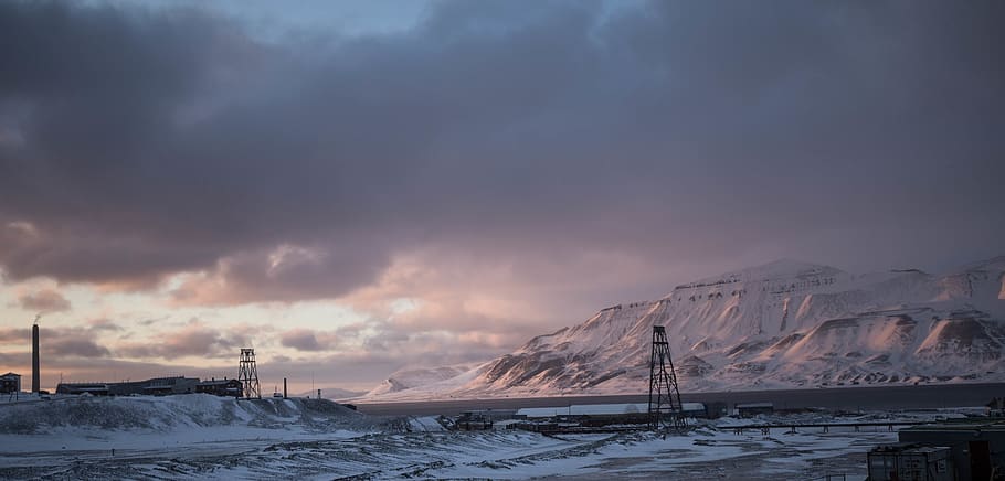 snow capped mountains, svalbard and jan mayen, longyearbyen, arctic HD wallpaper