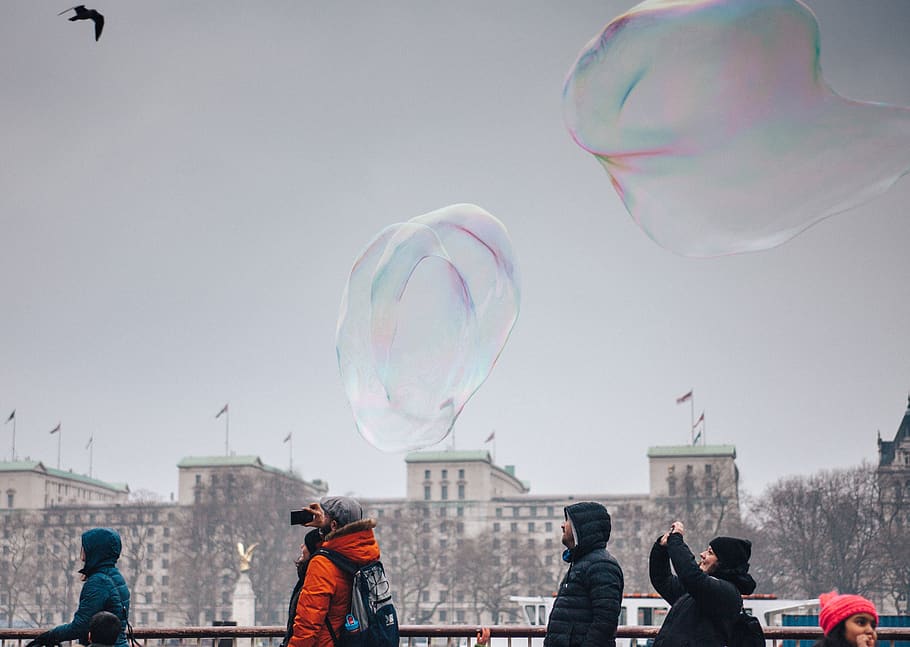 people, bubbles, camera, picture, photography, cold, weather HD wallpaper