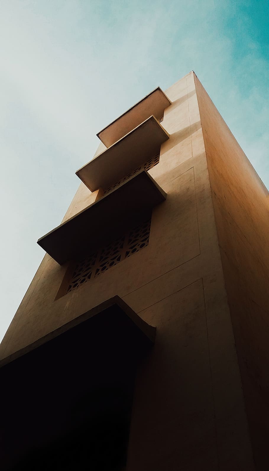 brown building on low-angle view \, corner, architecture, tower HD wallpaper