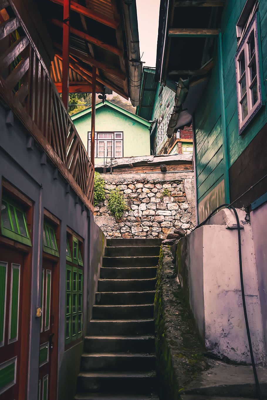 architecture, built structure, building exterior, staircase HD wallpaper