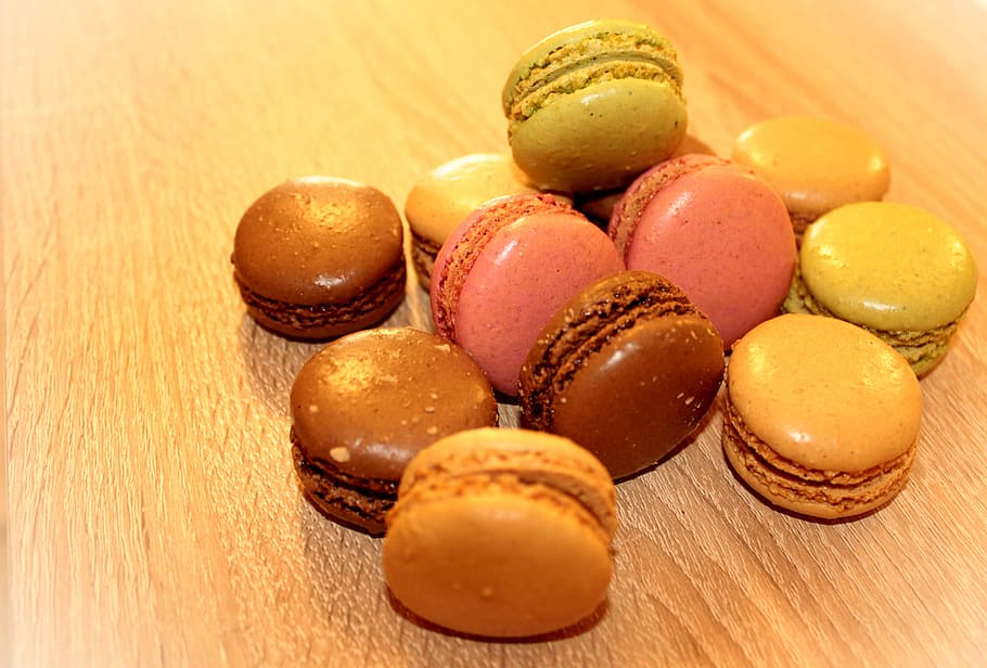Heap of French Macaroons - Sweets and Cookies, assorted, sugar