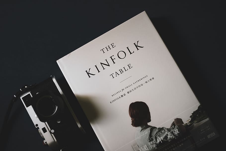 The Kinfolk Table book, cover, camera, dark, paper, poster, brochure, HD wallpaper