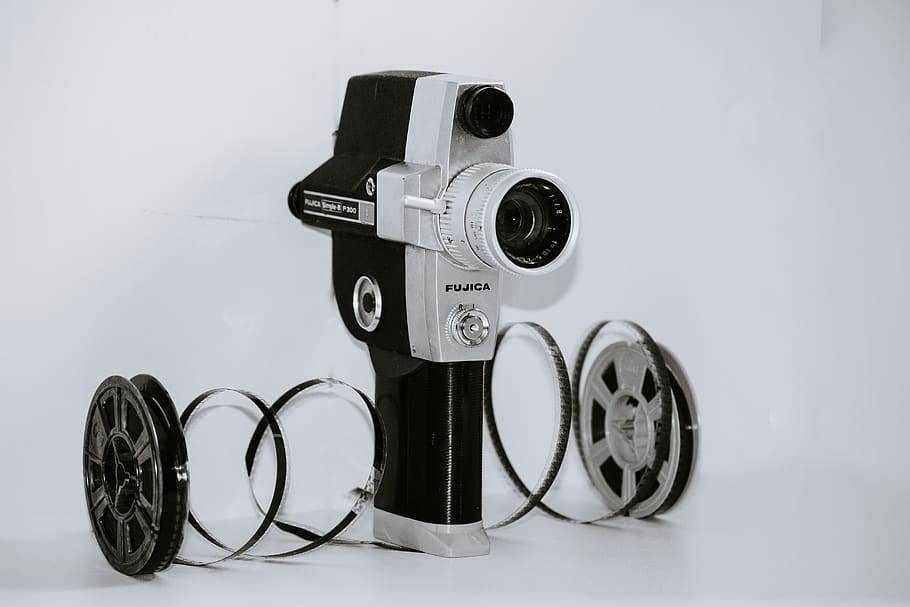 gray and black handheld projector, technology, indoors, still life HD wallpaper