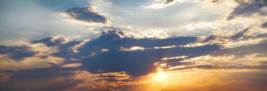 afterglow, sky, panorama, sunset, wallpaper, farbenspiel, clouds HD wallpaper
