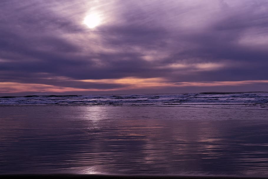 nature, sky, outdoors, sunset, water, dusk, dawn, red sky, ocean HD wallpaper