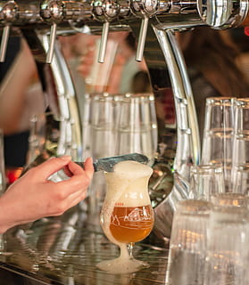 glass, goblet, drink, beverage, beer, alcohol, beer glass, person HD wallpaper