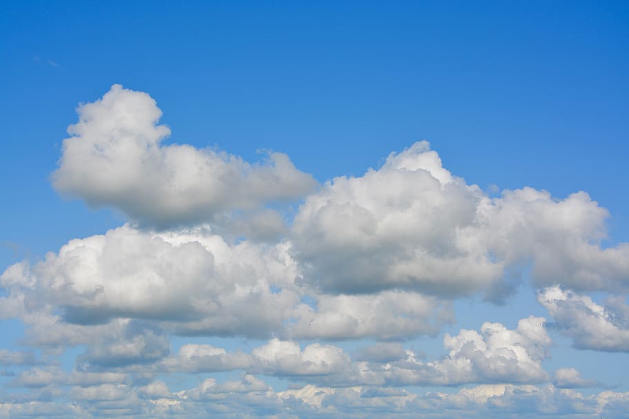 white clouds, blue sky, clouds cumulus, cirrus, cirro-cumulus, HD wallpaper