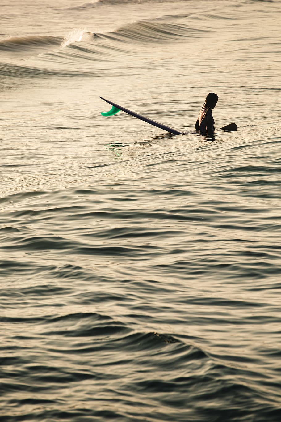 person swimming in the sea, water, surfer, float, texture, woman HD wallpaper