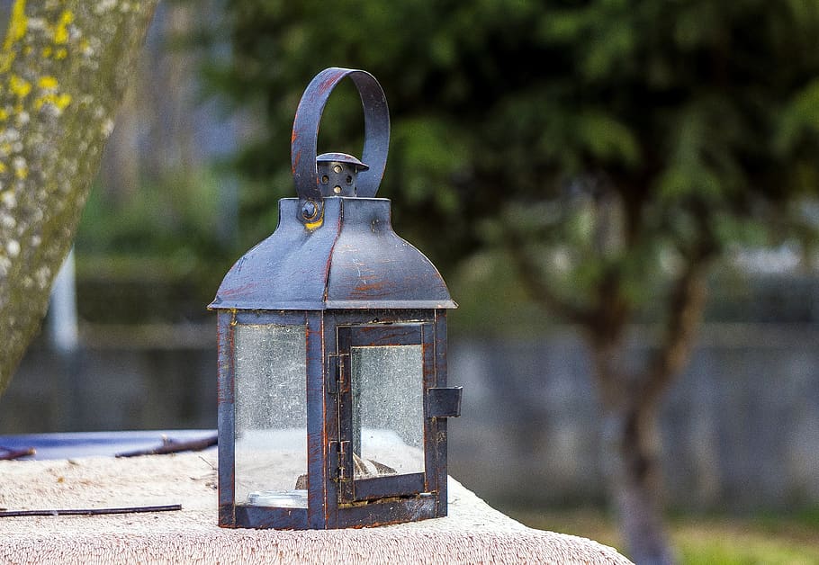 candil, light, old, garden, lantern, iron, glass, decoration HD wallpaper