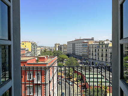 railing, architecture, balcony, urban, naples, napoli, view HD wallpaper