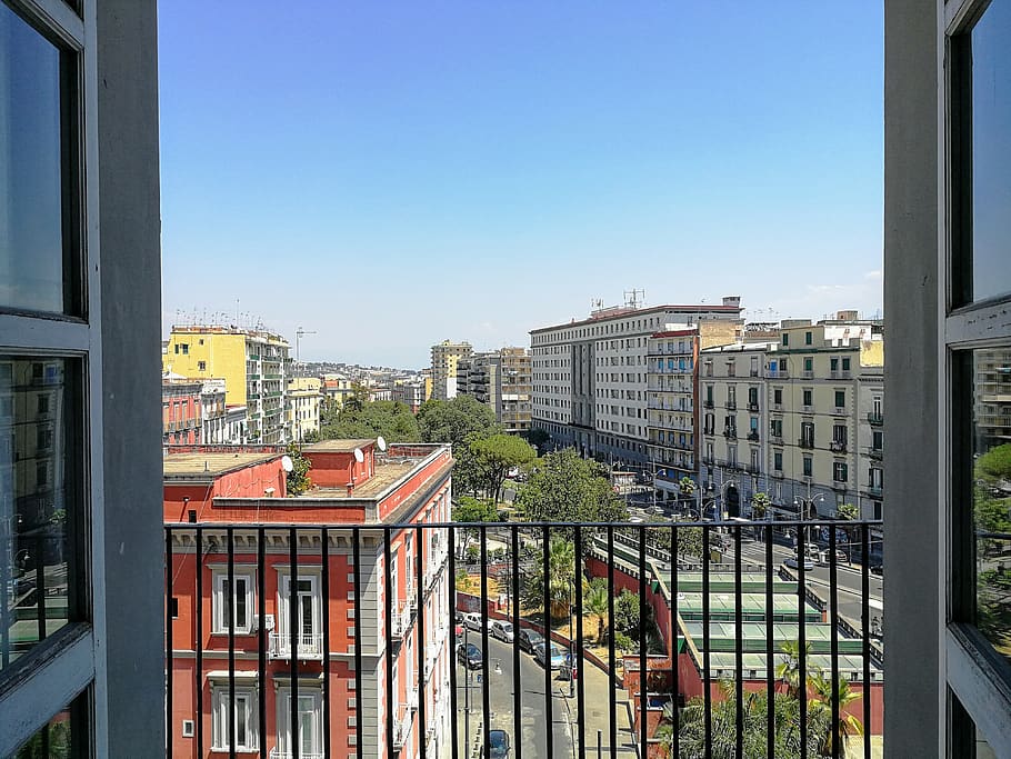 railing, architecture, balcony, urban, naples, napoli, view HD wallpaper