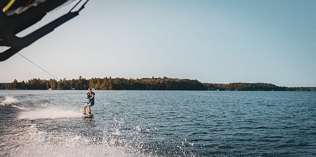 Man Holding Parachute With Wakeboard, action, daylight, daytime HD wallpaper