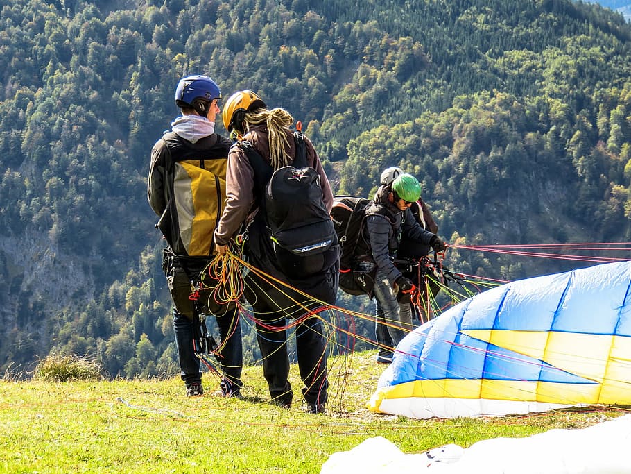 exercise, training, sport, thrill, para, paragliding, human HD wallpaper