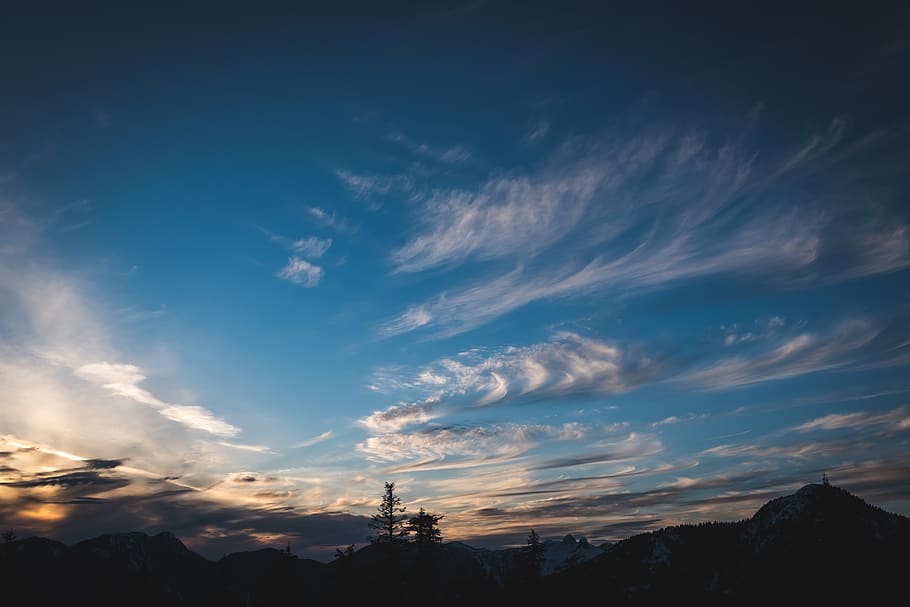 canada, mount seymour, clouds, blue, mountain, sunset, vancouver HD wallpaper