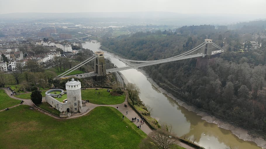 clifton, bridge, river, suspension, architecture, outdoor, england, HD wallpaper