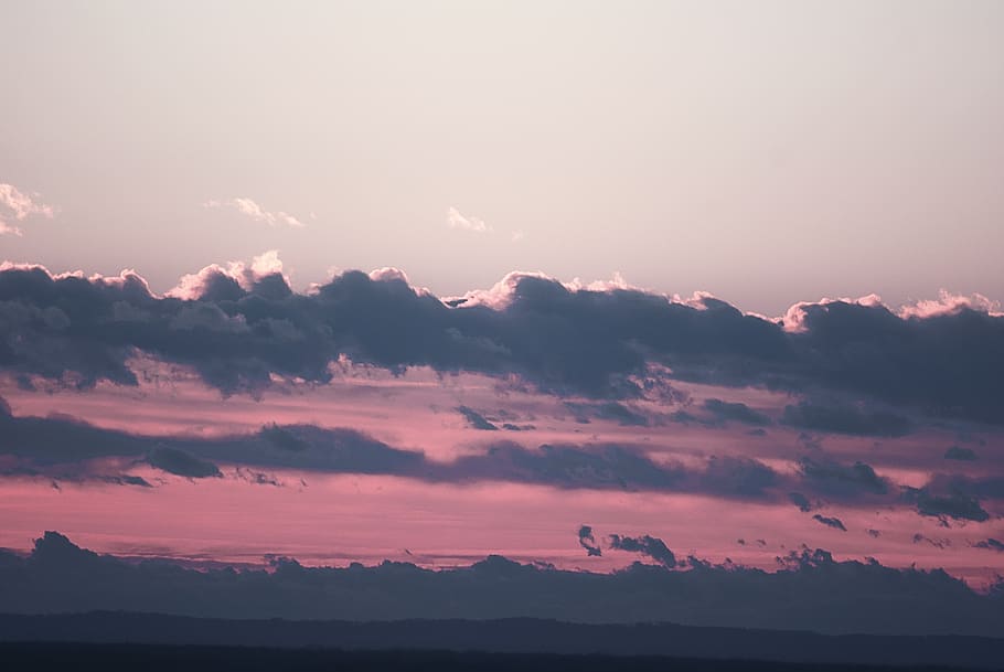 clouds under ble sky, pink, sunset, beauty in nature, scenics - nature HD wallpaper