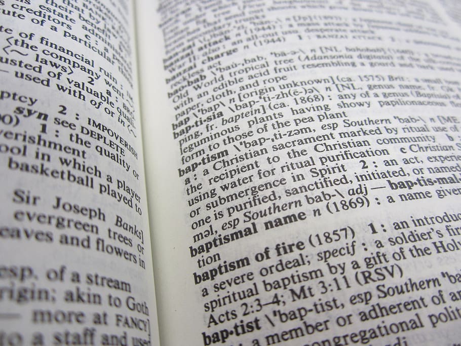baptism, dictionary, book, text, communication, publication HD wallpaper