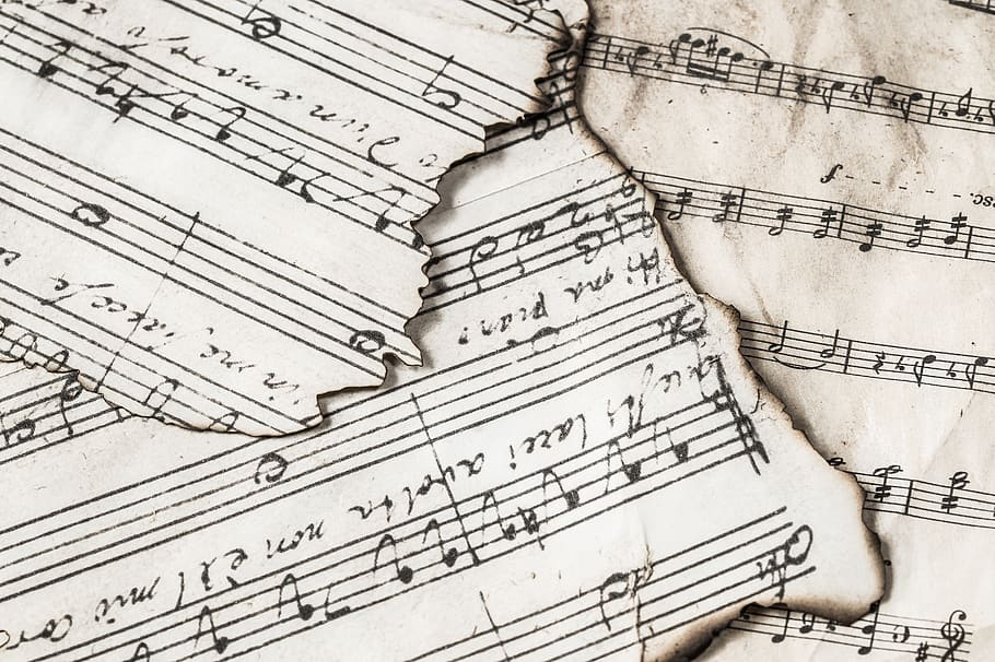 Music Notes, burnt, close-up, composition, document, music sheet HD wallpaper