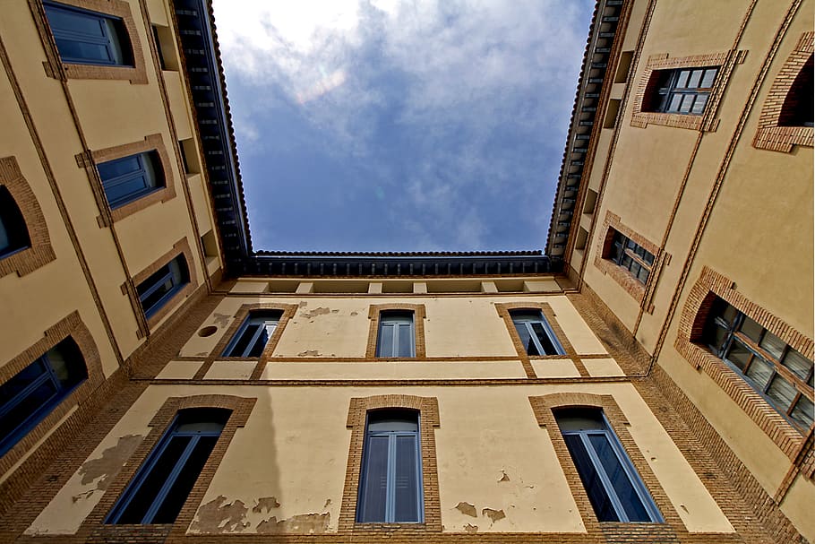 building, perspective, architecture, city, urban, glass, buildings HD wallpaper