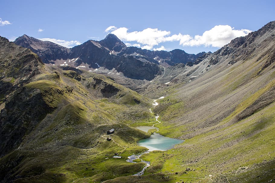 mountain, mountains, alpine, nature, landscape, lake, alps HD wallpaper