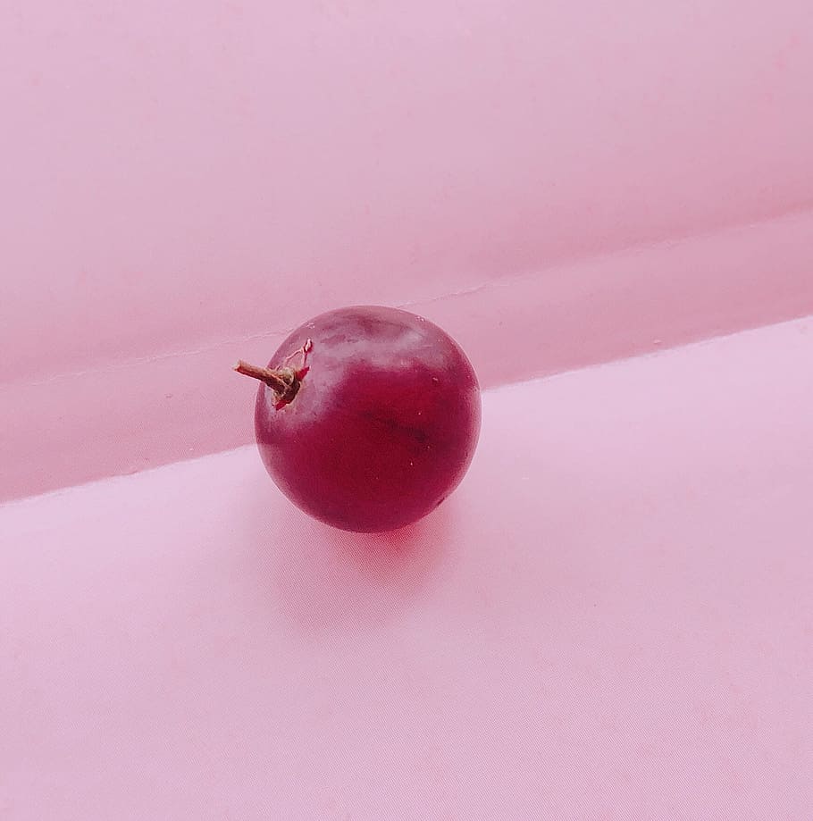 cherry fruit on pink textile, pink grape, pink bacground, fresh fruit, HD wallpaper