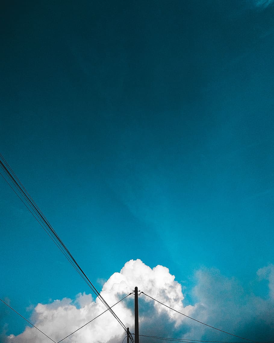 blue, sky, cloud, moody, minimal, cloud - sky, low angle view HD wallpaper