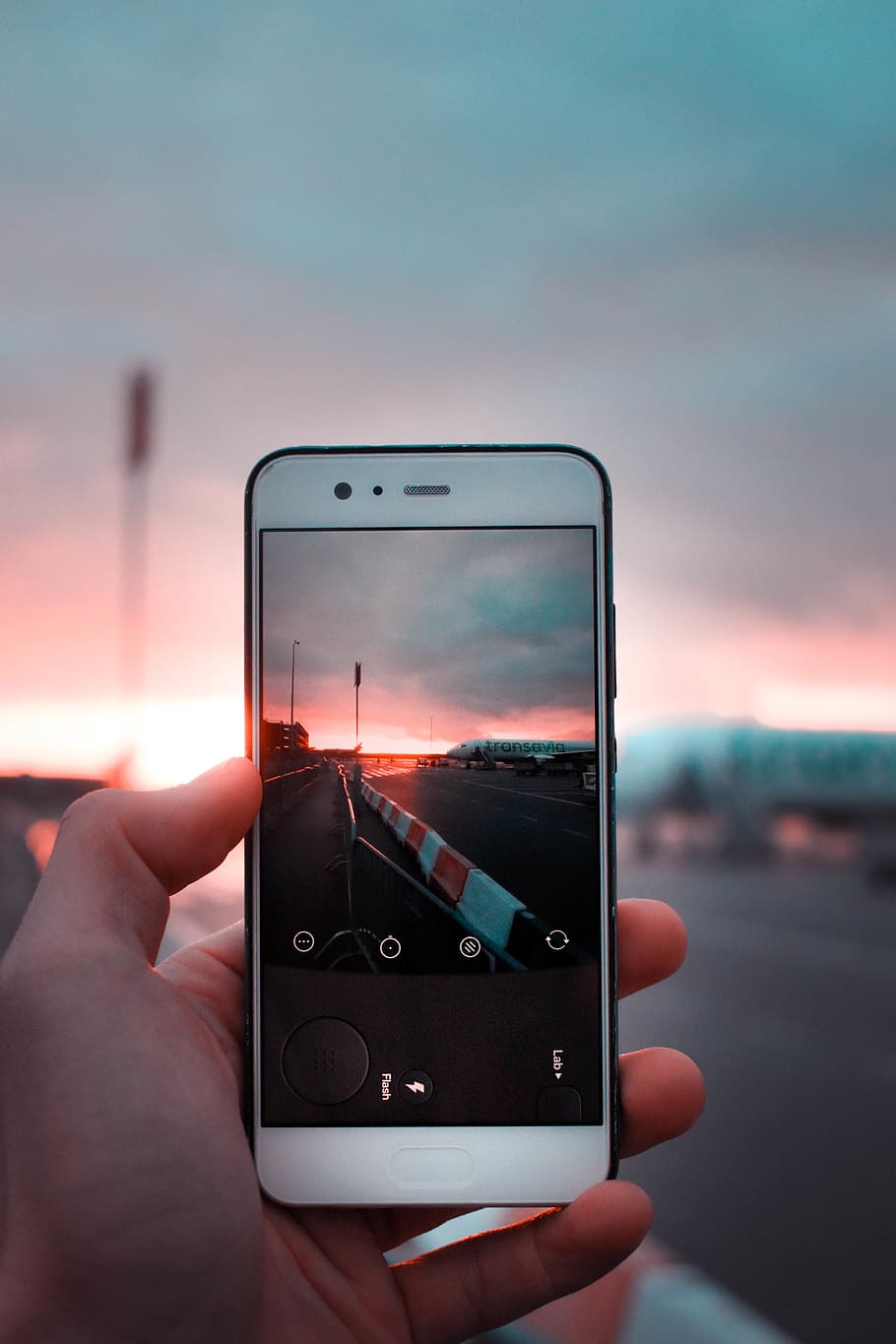 White Android Smartphone Capturing Road, device, electronics HD wallpaper