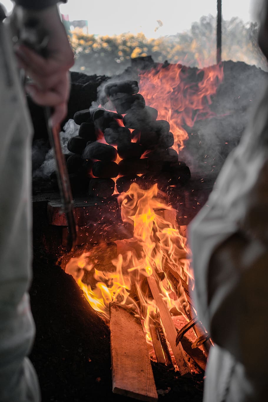 person burning fire, heat - temperature, fire - natural phenomenon HD wallpaper