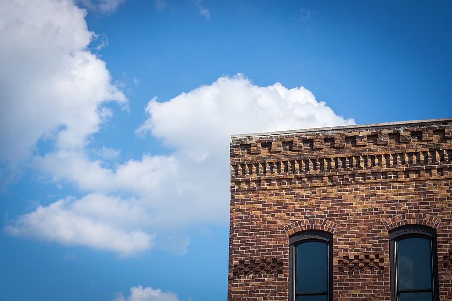 united states, normal, clouds, brick, bricks, building, architecture HD wallpaper