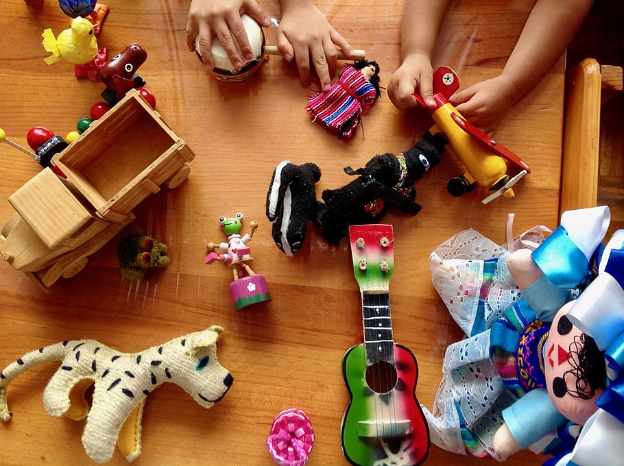 mexican toys, latin kids, play, traditional toys, high angle view