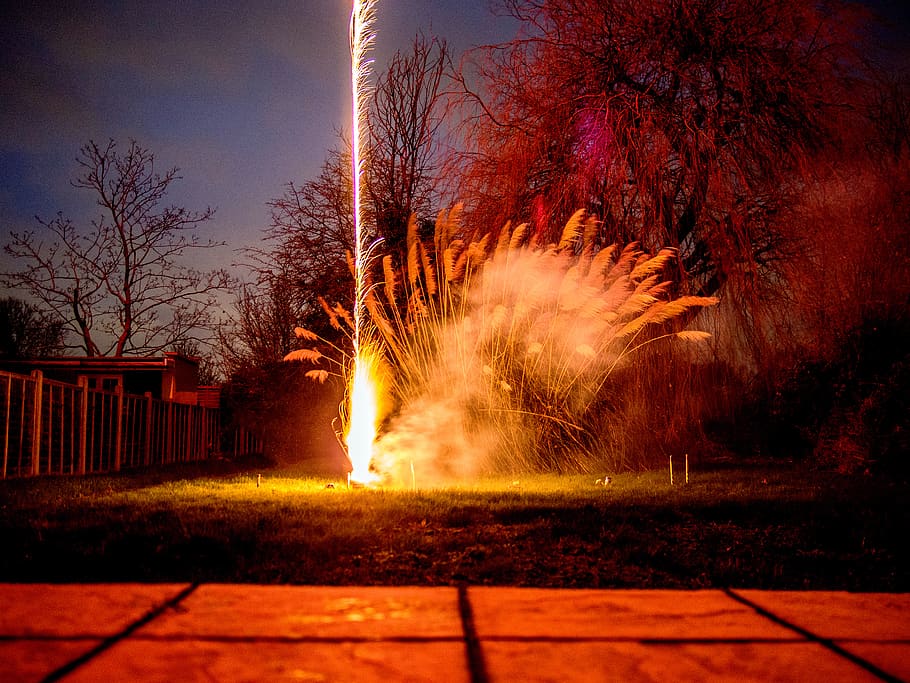 Time Lapse Photography of Firework during Nighttime, clouds, colors HD wallpaper