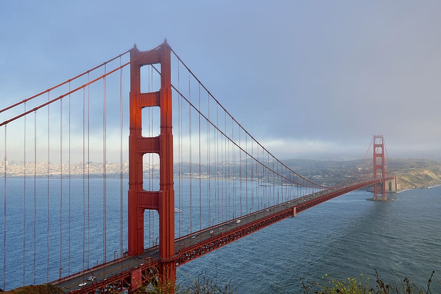 Golden Gate Bridge, USA, building, san francisco, ocean, sea HD wallpaper