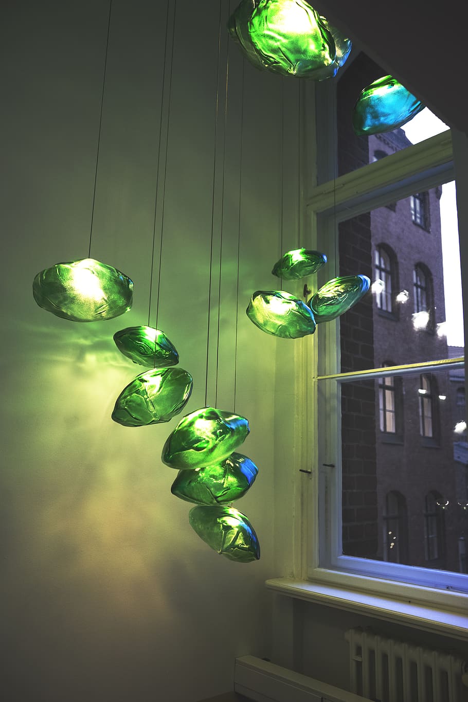 germany, berlin, light, window, green, wall, dark, glass, illuminated HD wallpaper