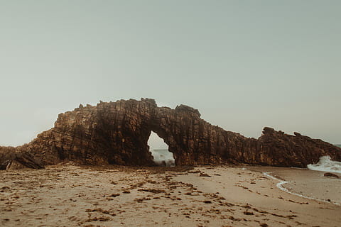 brown rock formation, nature, ocean, sea, outdoors, brazil, water HD wallpaper