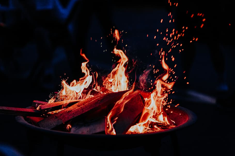 bonfire, burning, flame, heat - temperature, fire - natural phenomenon HD wallpaper