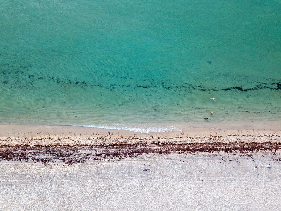 aerial photography of beach, sand, ocean, shore, sea, water, landscape HD wallpaper