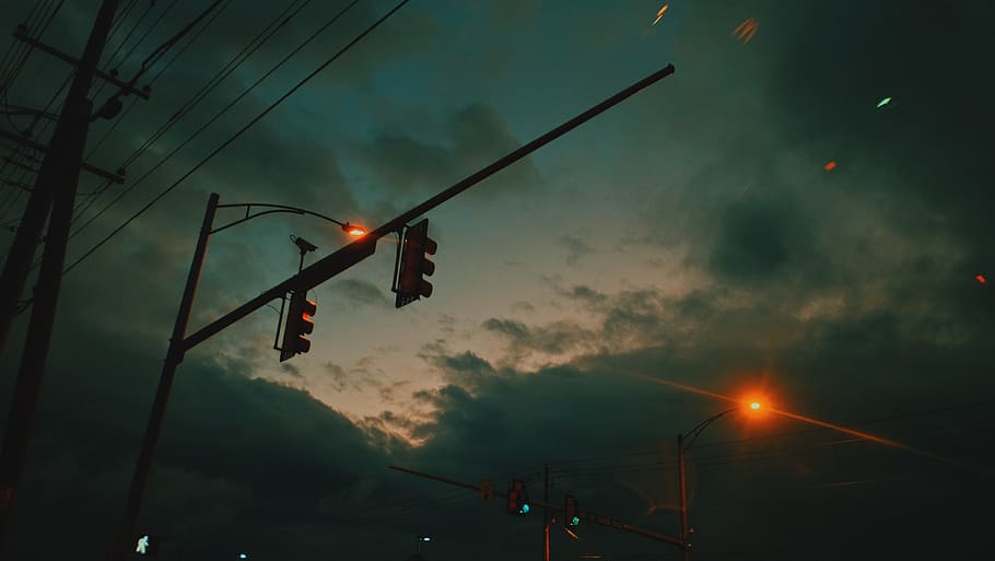 traffic light, aircraft, helicopter, vehicle, transportation HD wallpaper