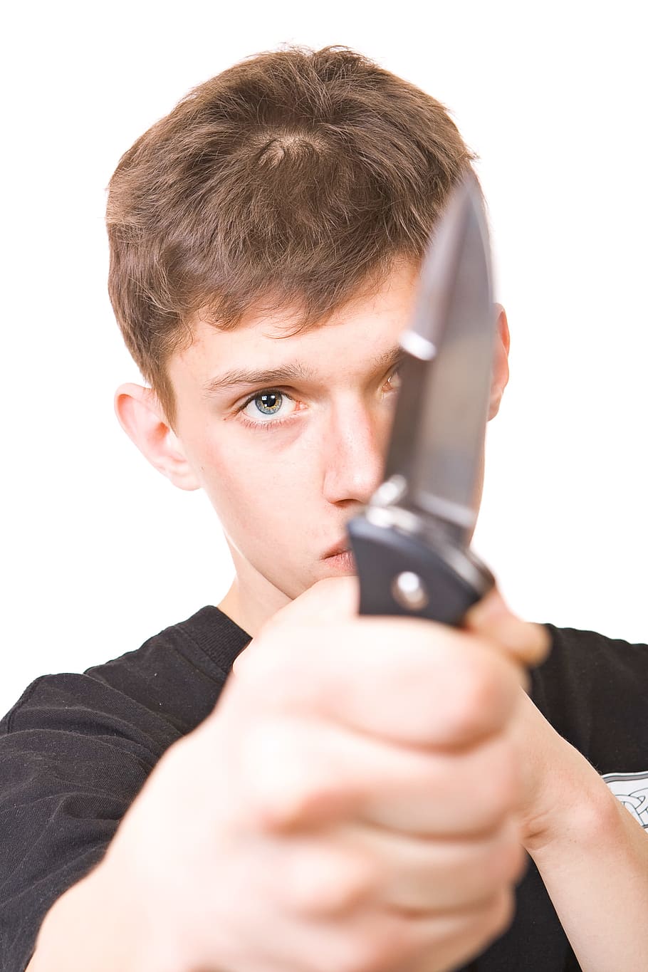 man, white, knife, background, isolated, young, adult, face HD wallpaper