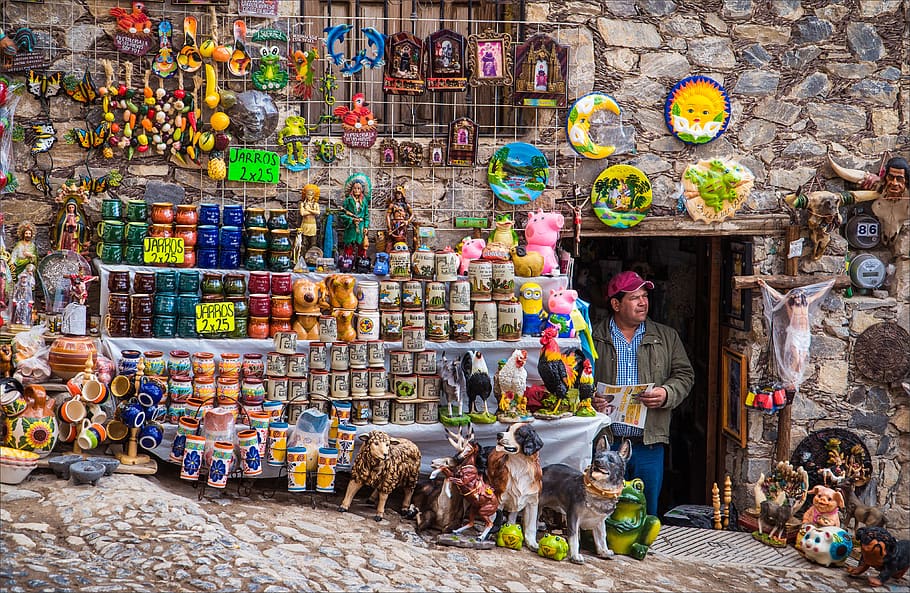 people, market, sell, mexicans, mexico, news, pottery, real de catorce, HD wallpaper