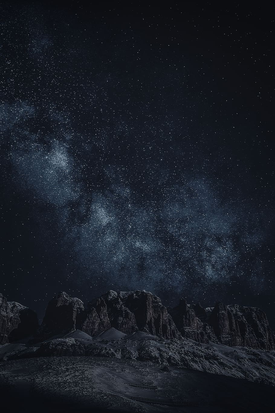 black rock formation during night time, star - space, sky, scenics - nature HD wallpaper
