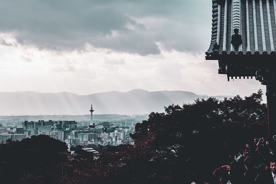 rain, tower, city, cloud, sky, building exterior, built structure HD wallpaper
