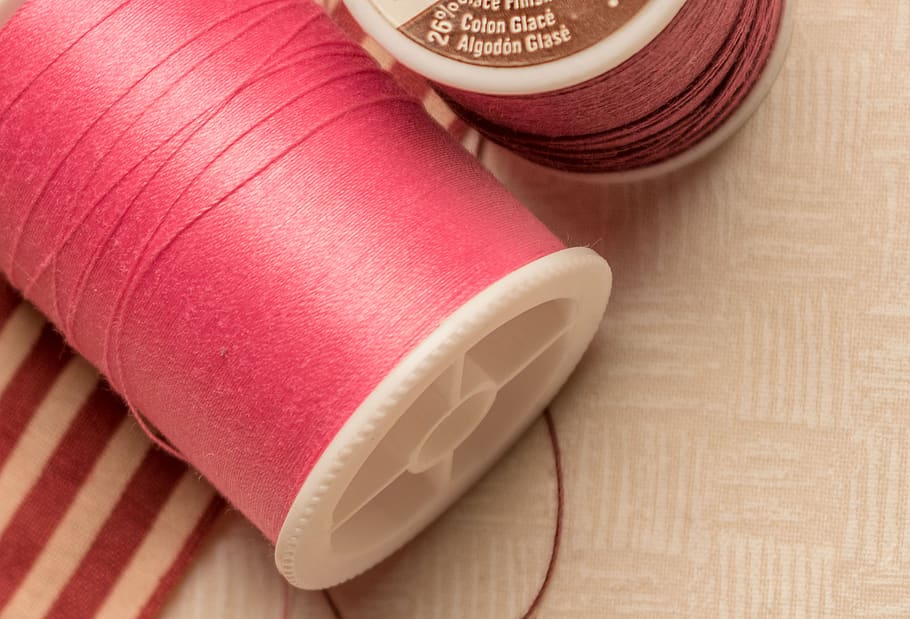 sewing, needle, fabric, thread, indoors, still life, table HD wallpaper