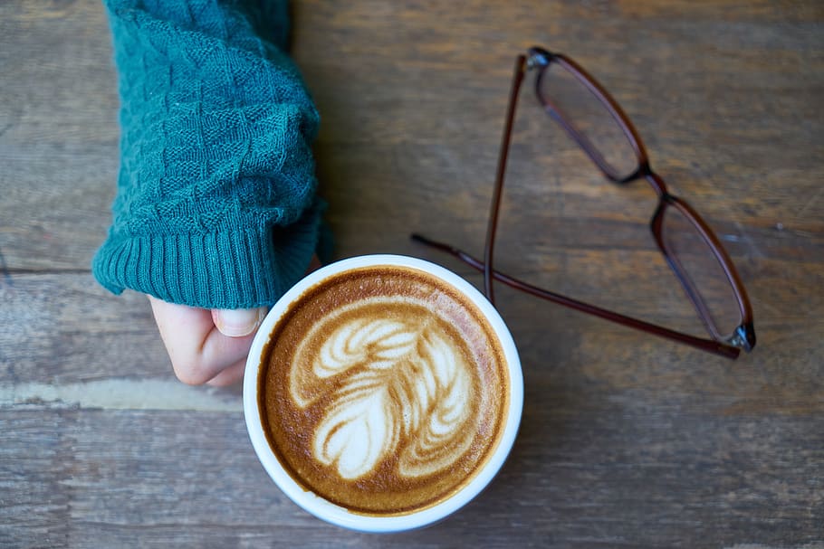 Person Holding Cup of Latte Leaf Art, aromatic, background, beverage HD wallpaper
