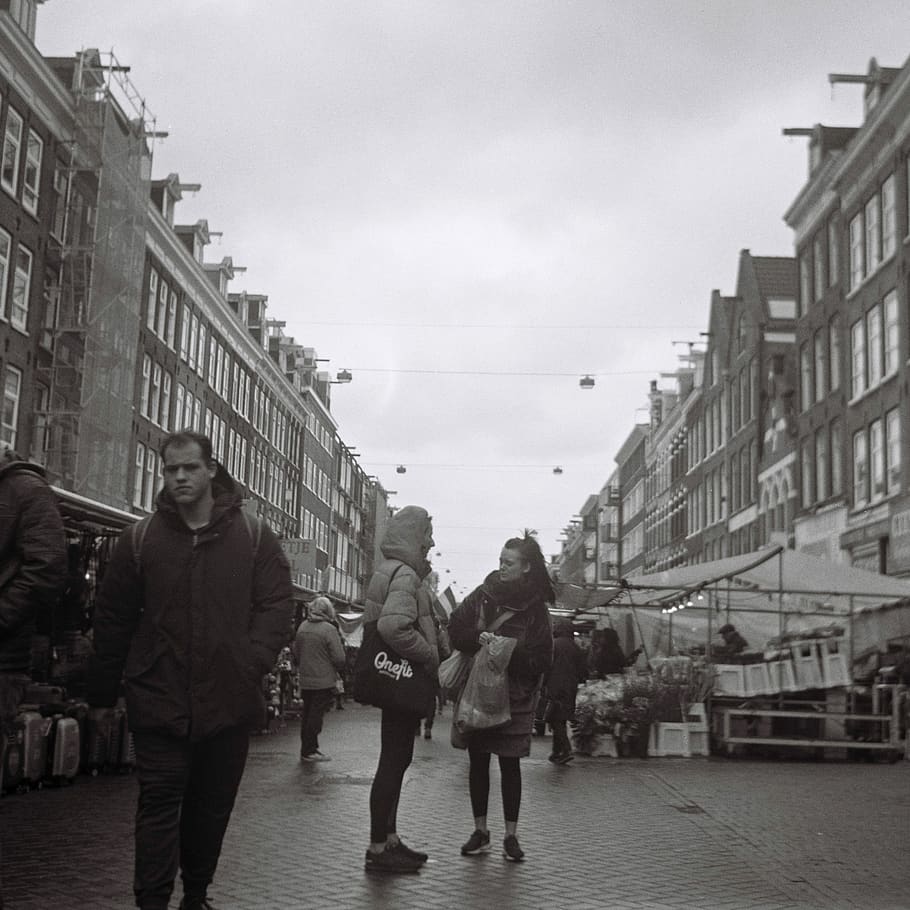 Amsterdam, human, pedestrian, person, path, apparel, clothing HD wallpaper