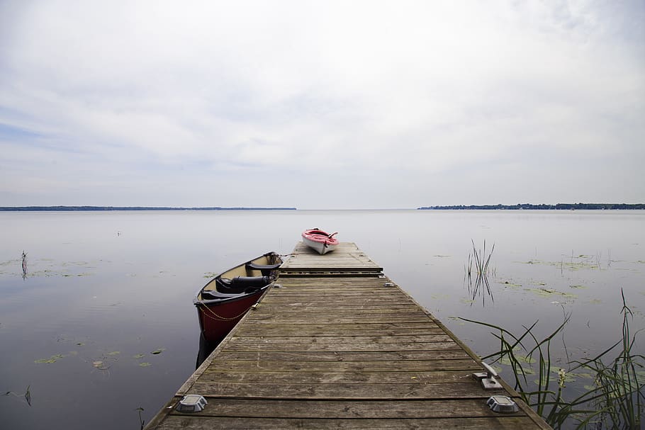 canada, georgina, sutton, cottage, canoe, kayak, horizon, lake HD wallpaper