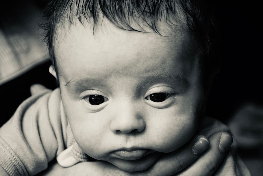baby, face, boy, child, noir, family, young, youth, innocence