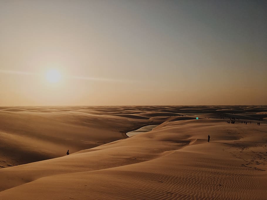 aerial photography of desert, nature, outdoors, soil, sand, dune, HD wallpaper